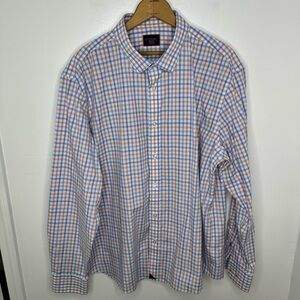 UNTUCKit Men's Blue and Orange Plaid Shirt